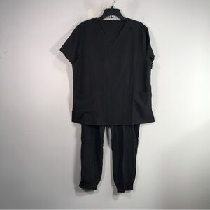 Unbranded 2 Piece Scrub Set, Women's Size XXL - Black